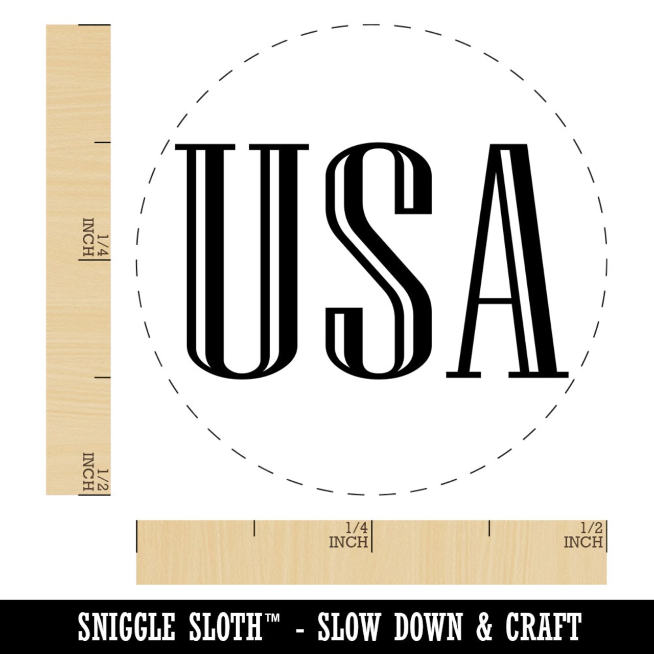 USA Patriotic Text Self-Inking Rubber Stamp for Stamping Crafting Planners